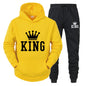 King Tracksuit Men Sets Winter Hoodies Pants 2 Piece Running Hoodies Men Autumn Sweatshirt Sport Joggers Sweatpants Suit Male