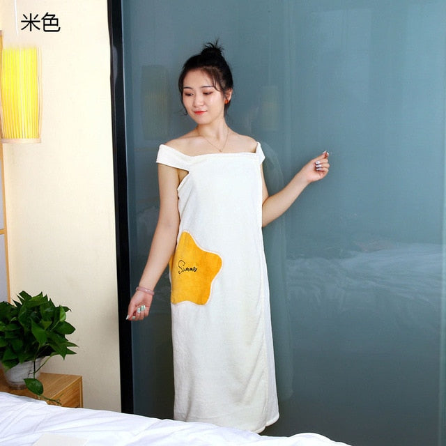 Portable Bath Towel Super Fiber Towels Soft and Absorbent Chic Towel for Autumn Hotel Home Bathroom Gifts Women Bathrobe