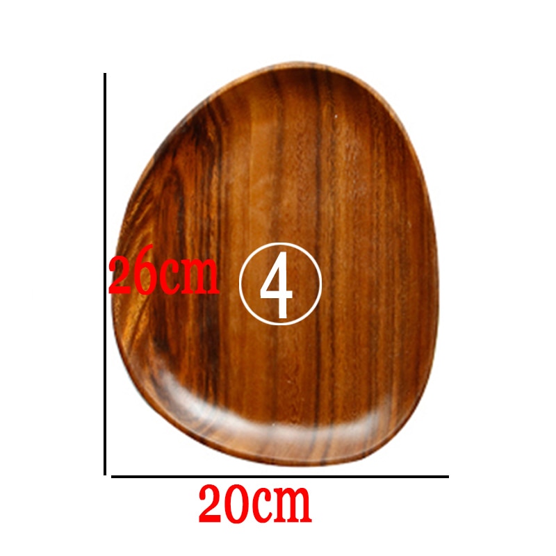 Whole Wood Lovesickness Wood Irregular Oval Solid Wood Pan Plate Fruit Dishes Saucer Tea Tray Dessert Plate Tableware Set