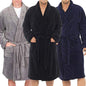 Herren Bademantel Mann Winter Warme Casual Flanell Robe Nachtwäsche Langarm Plüsch Schal Männlichen Bad Robe Lounge Nachthemd Hause Kleidung