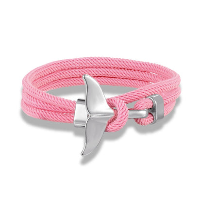 Fashion Whale Tail Anchor Bracelets Men Multilayer Charm