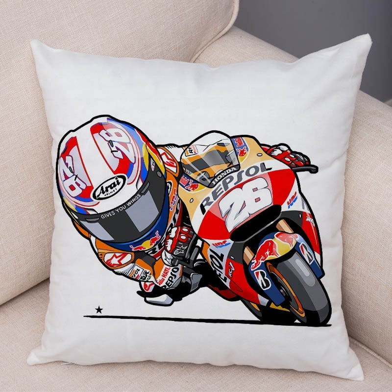 Super Soft Plush Cartoon Sport Motorcycle Pillow