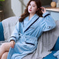 Liebhaber Korallen Fleece Robe Herbst Winter Warme Nachtwäsche Frauen Männer Verdicken Flanell Bademantel Lounge Nachthemd Hause Kleidung Bigsize