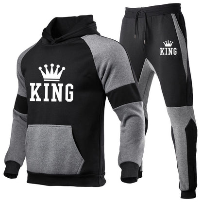 König Trainingsanzug Männer Sets Winter Hoodies Hosen 2 Stück Laufende Hoodies Männer Herbst Sweatshirt Sport Jogger Jogginghose Anzug Männlichen