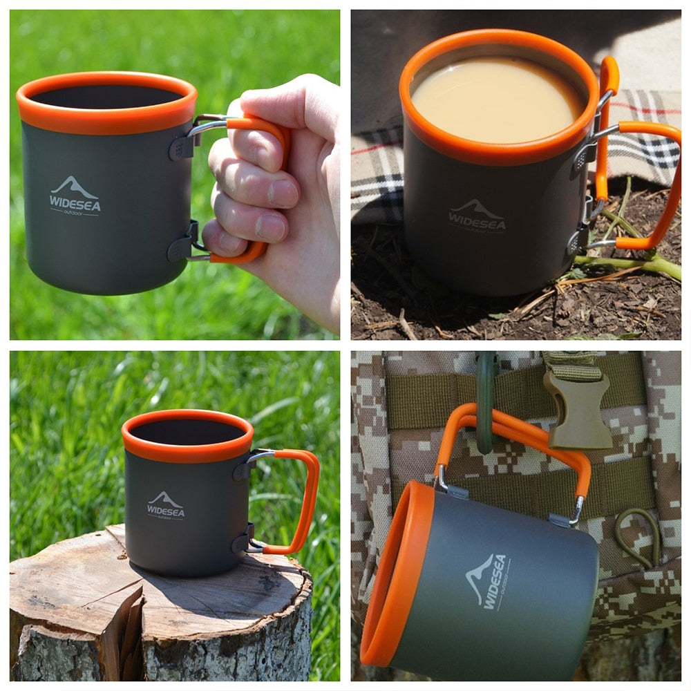 Camping Aluminum Cup Outdoor Mug Tourism Tableware Picnic Cooking Equipment Tourist Coffee Drinking Trekking Hiking