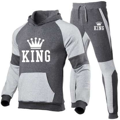 König Trainingsanzug Männer Sets Winter Hoodies Hosen 2 Stück Laufende Hoodies Männer Herbst Sweatshirt Sport Jogger Jogginghose Anzug Männlichen