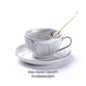 Marmorierung Porzellan Tee-Set Nordic Keramik Tee Tasse Topf mit Candler Sieb Floral Teekanne Set Café Becher Teegeschirr Kaffee Tasse teetasse
