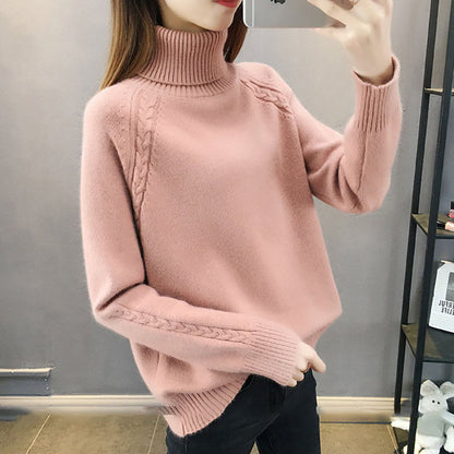 Samt Strickwaren Pullover Reine Farbe Koreanischen Flauschigen