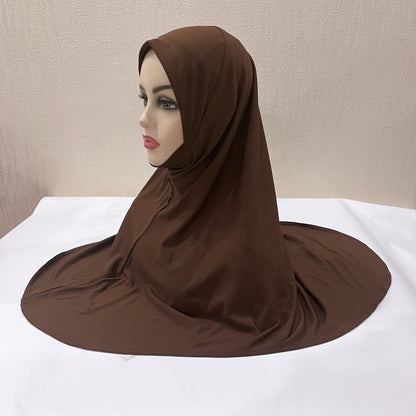 H124 plain big size muslim hijab with chin part top quality Hijab