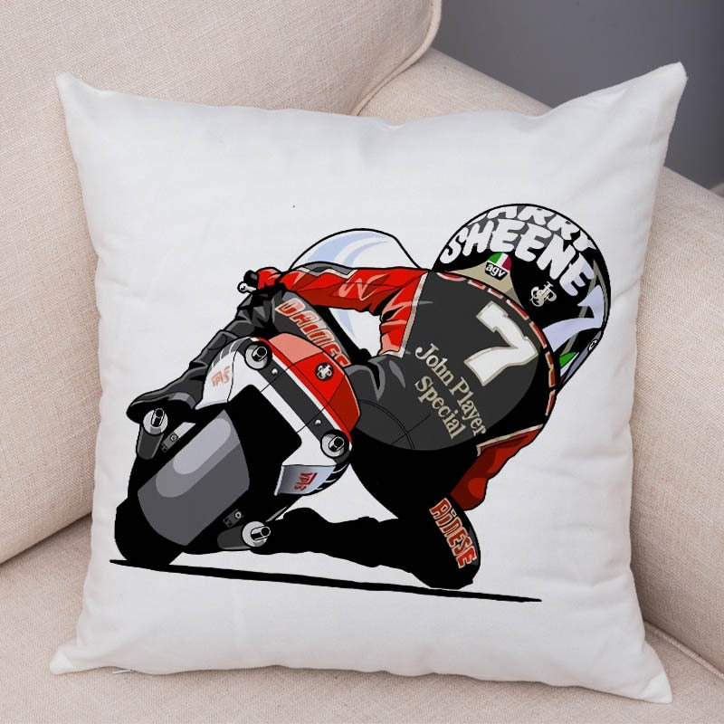 Super Soft Plush Cartoon Sport Motorcycle Pillow