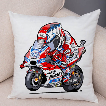Super Soft Plush Cartoon Sport Motorcycle Pillow