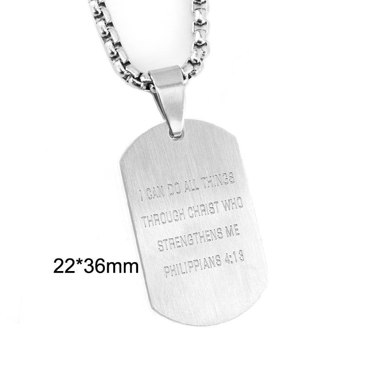 Stainless Steel Military Plate Collar Dogtag ID Pendant Necklace For Men Blank Army Necklace Soldier Mirror Polished