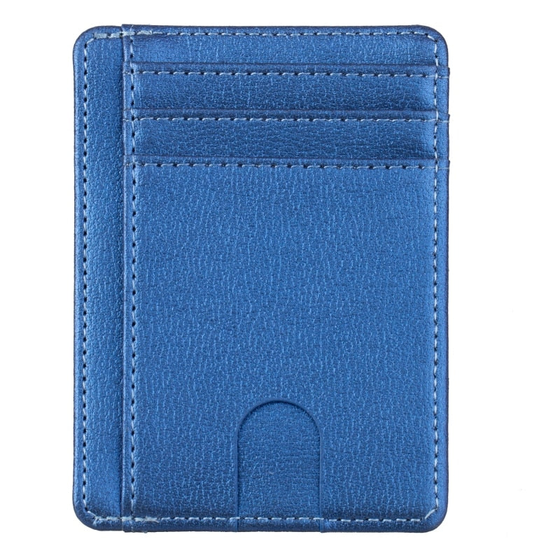 Slim RFID Blocking Leather Wallet Credit ID Card Holder Purse Money Case for Men Women 2020 Fashion Bag 11.5x8x 0.5cm