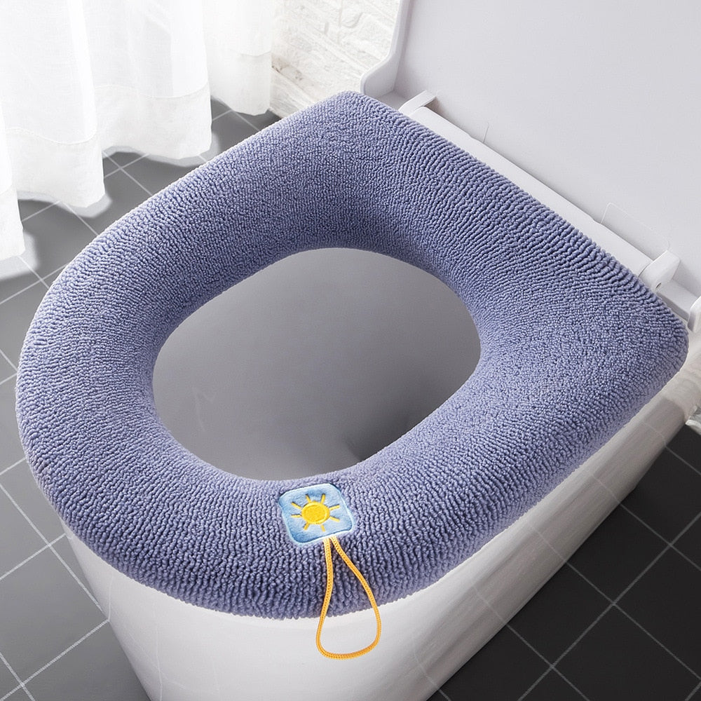 Universal Toilet Seat Cover Pumpkin Pattern Closestool Mat Soft Warm Toilet Seat Cushion Bathroom