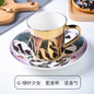 Ins Mirror Reflection Cup Coffee Mug Picasso Ceramic Coffee Cup and Saucer Set lion Funny Mugs for Friend Birthday Best Gift