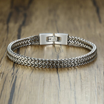 STYLISH STAINLESS STEEL BALI FOXTAIL CHAIN ​​BRACELET