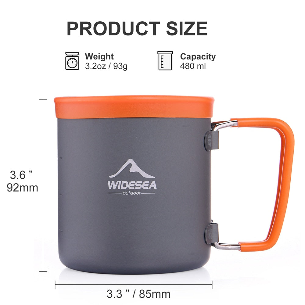 Camping Aluminum Cup Outdoor Mug Tourism Tableware Picnic Cooking Equipment Tourist Coffee Drinking Trekking Hiking