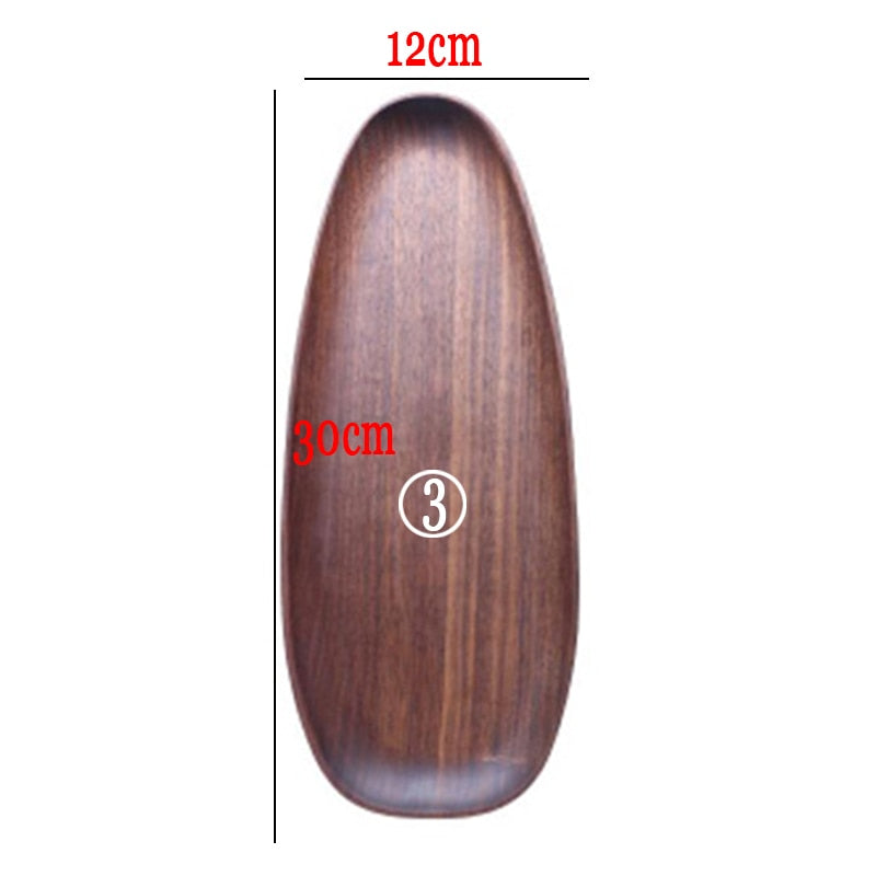 Whole Wood Lovesickness Wood Irregular Oval Solid Wood Pan Plate Fruit Dishes Saucer Tea Tray Dessert Plate Tableware Set