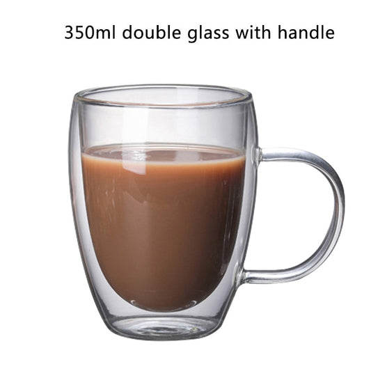 1-6pcs Heat Resistant Glass Mug Double Wall High Borosilicate Coffee Cup Milk Lemon Juice Beer Cup Bar Drinkware Creativity Gift