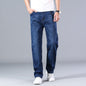 6 Colors Spring Summer Men's Thin Straight-leg Loose Jeans Classic Style Advanced Stretch Baggy Pants Male Plus Size 40 42 44