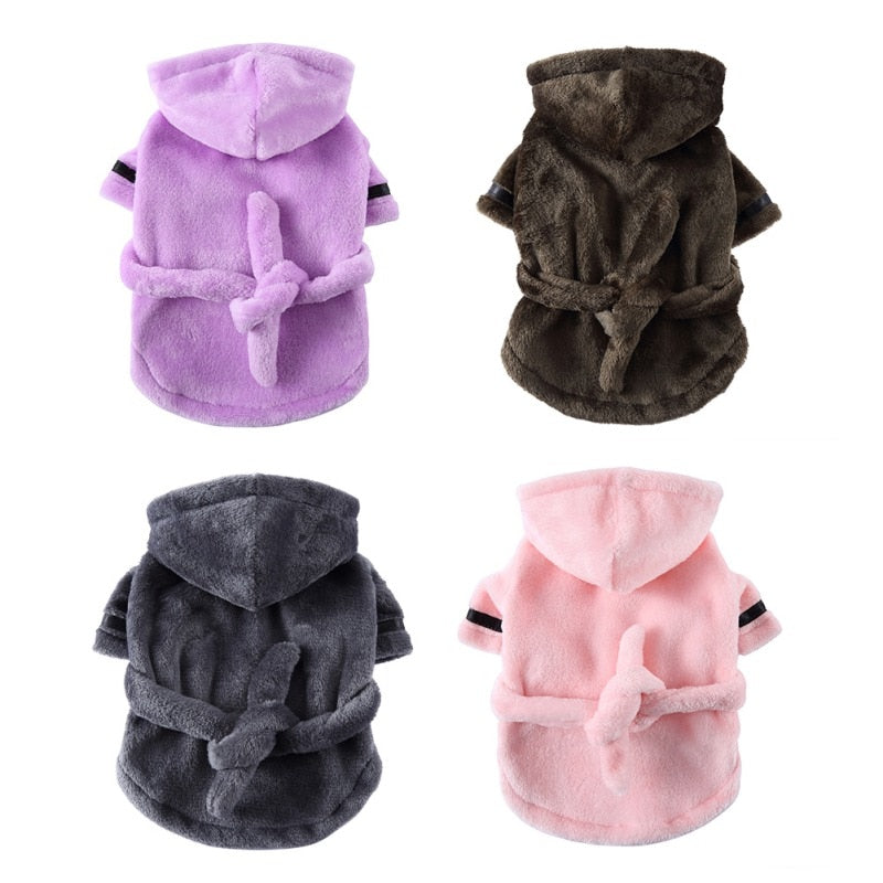 Pet Dog Bathrobe Dog Pajamas Sleeping Clothes Soft Pet Bath Drying Towel Clothes for Puppy Dogs Cats Pet Accessories