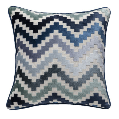Velvet Cushion Soft Pillow Cover Zigzag Gray Coffee Blue Durable Thick Home Decorative for Sofa Bed 45x45cm/30x50cm/50x50c