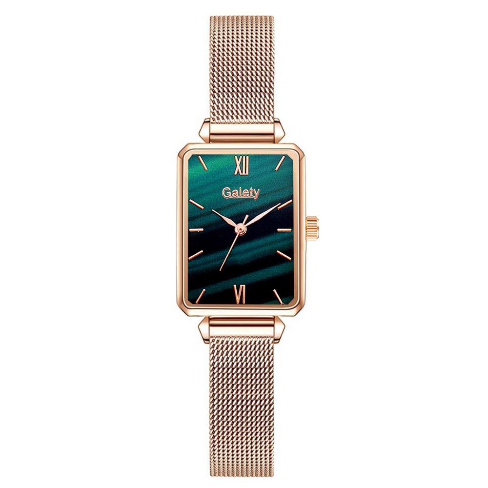 Quartz Watch Bracelet Set Green Dial