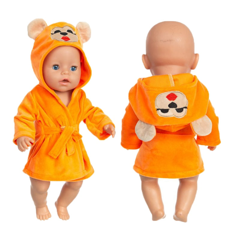 New Bathrobe Animal Suit Fit 17 inch New Bathrobe Animal Suit Fit 43cm Baby New Born Doll Clothes