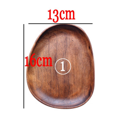 Whole Wood Lovesickness Wood Irregular Oval Solid Wood Pan Plate Fruit Dishes Saucer Tea Tray Dessert Plate Tableware Set