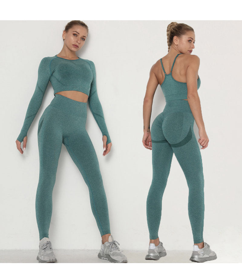 Seamless Yoga Set Women Workout Sportswear Gym Clothes Fitness