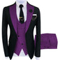 New Costume Homme Popular Clothing Luxury Party Stage Men's Suit Groomsmen Regular Fit Tuxedo 3 Peice Set Jacket+Pant+Vest