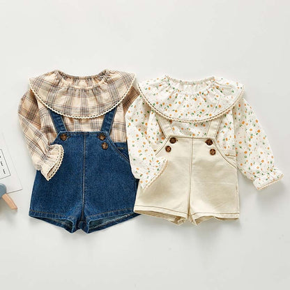 Frühling Herbst Neue Baby Overalls Jungen Mädchen Denim Overalls Kinder Overall Koreanische Mode Kinder Denim Shorts