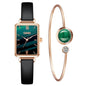 Quartz Watch Bracelet Set Green Dial