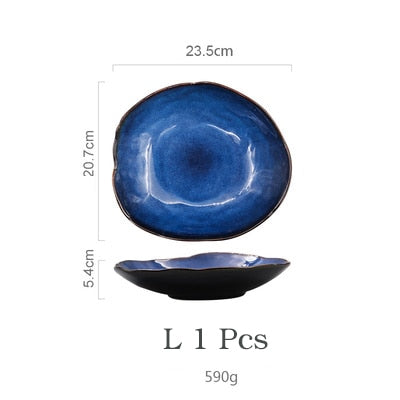 1/2/4 Pcs Nordic Keramik Lebensmittel Gericht Platte Haushalt Keramik Unregelmäßigen Teller Salat Platte Teller Geschirr