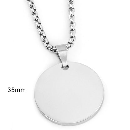 Stainless Steel Military Plate Collar Dogtag ID Pendant Necklace For Men Blank Army Necklace Soldier Mirror Polished