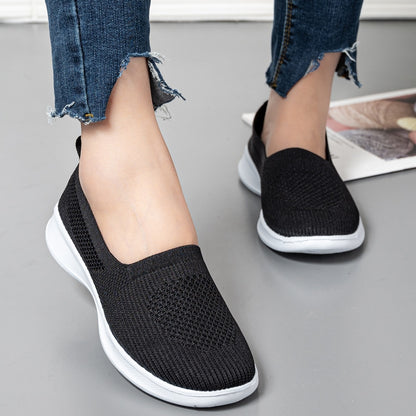 summer women shoes knitted sock ladies sneakers slip on shoes lightweight flats ladies sports shoes plus size slipper plus size