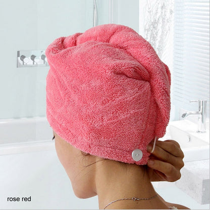 23*60cm 1 Pc Quick Dry Towels Microfiber Fabric Dry Hair Hat Shower Cap Lady Turban Bath Towel Absorbent