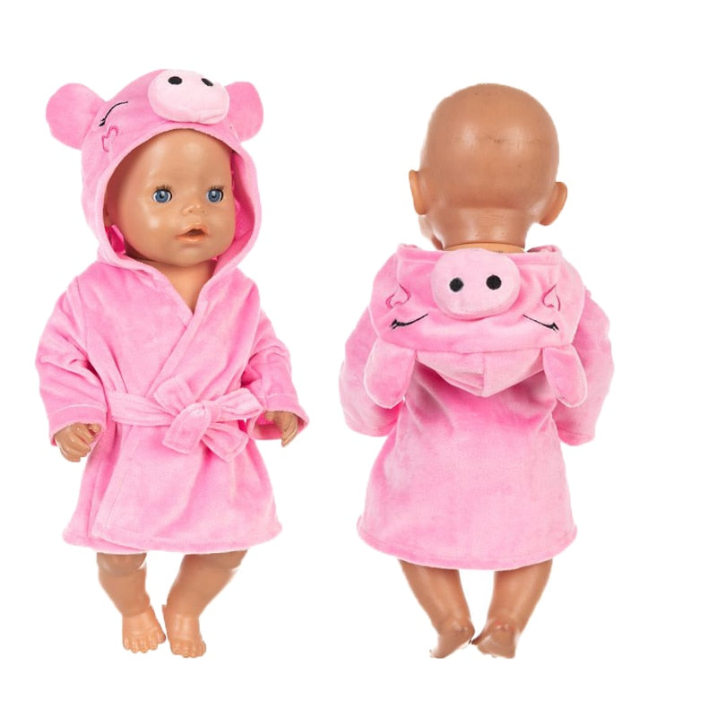 New Bathrobe Animal Suit Fit 17 inch New Bathrobe Animal Suit Fit 43cm Baby New Born Doll Clothes