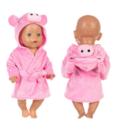 New Bathrobe Animal Suit Fit 17 inch New Bathrobe Animal Suit Fit 43cm Baby New Born Doll Clothes