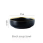 Black Dinnerware Set Ceramic Plates Dishes Plates and Bowls Set Food Plate Salad Soup Bowl Tableware Set for Restaurant