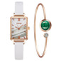 Quartz Watch Bracelet Set Green Dial