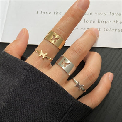 Silver Color Butterfly Rings