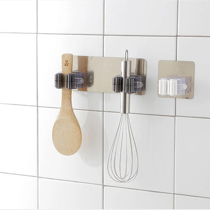 Adhesive Multi-Purpose Hook Wall Mounted Mop Organizer