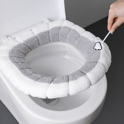 Universal Toilet Seat Cover Pumpkin Pattern Closestool Mat Soft Warm Toilet Seat Cushion Bathroom