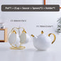 Elegant Bone China Tea Set Porcelain Scented Tea Cup Ceramic Pot Floral Teapot Set Cafe Mug Coffee Cup White Gold Teacup Teaset