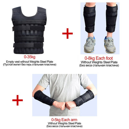 New 15/35KG Adjustable Loading Weight Vest Boxing Training