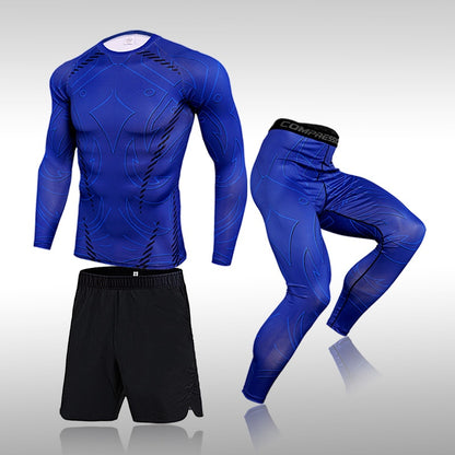 3 Pcs Set Men's Workout Sport Suit Gym Fitness Compression