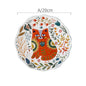 8 inch Colorful Cat Dinner Plate Under-glazed Ceramic Dinner Dishes Dessert Tray Flower Kitten Tableware Microwave Safe