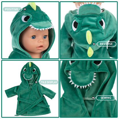 New Bathrobe Animal Suit Fit 17 inch New Bathrobe Animal Suit Fit 43cm Baby New Born Doll Clothes