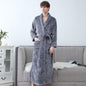 Plus Size 3XL Men Robe Winter Flannel Soft Kimono Gown Lovers Ultra Large Long Bathrobe Nightwear Thick Warm Women Sleepwear